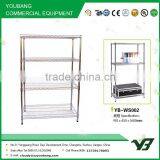2015 Hot Sell NSF 50KGS Light Duty 4 Layer Corner Chrome Metal Wire Display Rack With 4 Wheels (YB-WS012) thumbnail-2