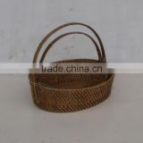 Rattan Fruit Basket With Handle