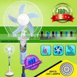 Portable 16 Stand Fan Ventilation Rechargeable Battery Solar Fan With Led Light Oscillation Vertical Cooling Fan thumbnail-1