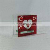 Red heart mirror tealight holder