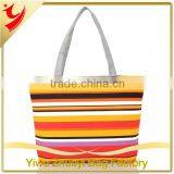 High Quality Striped Canvas Lady Shoulder Tote Bag thumbnail-4