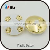 plating gold flowers plastic combined ABS shank buttons for clothing