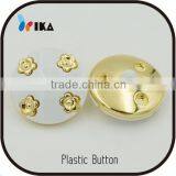 Plating Gold Flowers Plastic Combined ABS Shank Buttons for Clothing