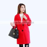 2015 Autumn Winter woolen garment customized woman's wear fashion maxi long coats wholesale parkas outwear ankle pocket