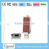 High Quality Bulk Cheap Gadget Leather USB Flash Drive, Stock Product Full Capacity USB Stick, Leather Portable Flash Memory thumbnail-2