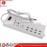 6-Outlet Surge Protector 1.8M Cord Power Strip With 6 USB Charging Ports, usb output 10A Max for Any Micro USB Powered Device