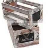 Classical Unfinished Box Rustic Chalkboard Wooden Box