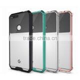 Wholesale Cheap Price Transparent 2 in 1 TPU Bumper + Hard Plastic Hybrid Back Cover Acrylic Clear Case For Google Pixel XL thumbnail-5