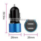 Colorful Mini Car Charger USB 2 Port Cigarette 2.1A Chargers Micro Dual USB Adapter for Iphone Mobile thumbnail-2