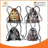 Foldable Tiger Zebra Girls 3D Printing Animal Draw String Canvas Back Pack Bag thumbnail-5