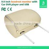 Automobiles 9 Inch Car Dvd Headrest Monitor With Leather Zipper,USB,SD,FM,IR Audio thumbnail-4