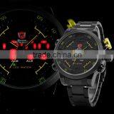 Military SHARK Analog LED Stainless Steel Sport Quartz Wrist Men Digital Watch thumbnail-6