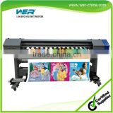 Cheap car sticker and flex banner pvc one way vision printing machine WER ES1802I, eco-solvent printer 1.8m