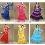 Professional Long Pleated Sexy Egyptian Style Belly Dance Costume for Girls thumbnail-6