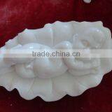 Small White Marble Craft Of Naked Sleeping Child thumbnail-1