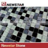Newstar Black Grey And White Marble Tile Mix Glass Swimming Pool Mosaic thumbnail-1