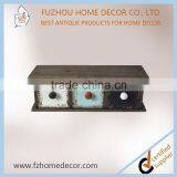 Antique Wooden Wall Shelf With Colorful Drawers thumbnail-2