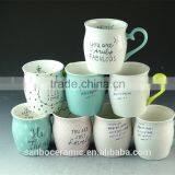 Ceramic Enamel Mug /coffee Mug Shapes 350 ml / 12 Oz Stoneware Print Mugs With Glazed Handle thumbnail-1