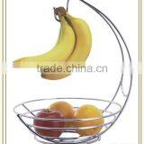 Hot sale chrome metal wire banana hanger fruit bowl