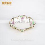 Stock Plate and Dish ,Fashion Golden Ceramic Decorative Cheap Big Ceramic Plate thumbnail-3