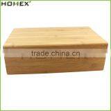 Eco-friendly Personalized Solid Bamboo Tea Box With Bamboo Lid/Homex_Factory thumbnail-2
