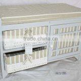 Wooden Storage Bench Seat With Willow Drawers/wooden Drawer thumbnail-1