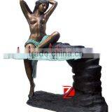 Indoor Lotus Water Fountain With Sexy Lady Art Sculpture thumbnail-1