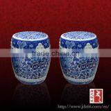 Wholesale White and Blue Hand Painted Ceramic Stools for Furniture thumbnail-1