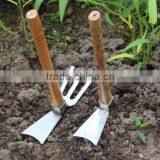 High Quality Multifunction 2 Ways Wood Handle Types of Garden Hand Hoe With 3 Prong Garden Hoe thumbnail-2