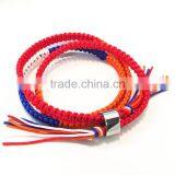 Red White Blue Orange Color Cord Handwoven Macrame Wrap Bracelet Braided Friendship Bracelet thumbnail-2
