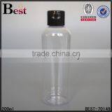 2017 Hot New Products Cosmetic Toner 200ml Flat Shoulder Beard Oil Clear Plastic Shampoo Bottle Caps Flip Top Cap thumbnail-1