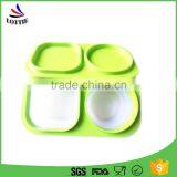 2016 Best Selling 2 Cubes Microwavable Eco-Friendly Feature Microwave Safe Silicone Folding Lunch Box With Cover thumbnail-1