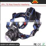 Zoom OEM XM-L T6 Led Head Torch Light Lamp Most Powerful Headlamp With Free Bicycle Clip thumbnail-1