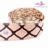 2.5 Inch Jute Ribbon Custom Printed Jute Ribbon Christmas Ribbon thumbnail-6