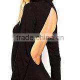Women's Sexy Backless Long Sleeve Bodycon Black Bodysuit Tops Playsuit thumbnail-3