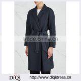 Wholesale Ladies Apparel Navy Houndstooth Linen and Silk Blend Coat(DQE0351C) thumbnail-1