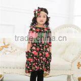 2017 New Spring Children Boutique Clothing Baby Frock Designs Half Sleeves Evening Dress With Headband thumbnail-5
