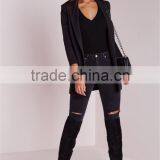 MGOO New Fashion Deep Plunge Bodysuit Black Custom Designs 95% Polyester 5% Spandex Plain Basic Fashion Item thumbnail-4