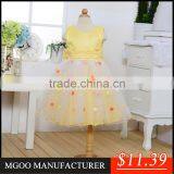 MGOO High Quality OEM Brand Girl Latest Design Baby Frock Yellow Dot Satin Community Dress 0-381 thumbnail-1