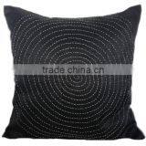 Kantha Decorative Pillow, Black Kantha Pillow, Kantha Cushion, Jaipur Kantha Pillow, Kantha Sofa Toss, Kantha Accent Pillow,16x1 thumbnail-2