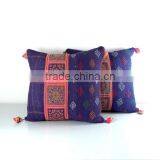 Pair of Purple Kantha Quilt Cushion Covers With Hmong Detail, Kantha Cushions, Kantha Pillow Case, Ooak thumbnail-4