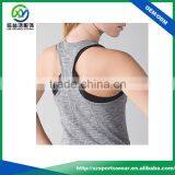 OEM Service 90% Polyester 10% Spandex Fabric Dry Fit Yoga Shirts Stringer Tank Top / Tank Top Women thumbnail-3