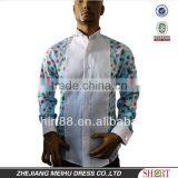 2017 Superbly Design Fruit Print French Cuff Washed Marcella Tuxedo Shirt thumbnail-1