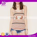 2016 Guangzhou Shandao Oem Service Summer New Arrival Knit Stripe Sleeveless Young Ladies New Design Fashion Top thumbnail-1