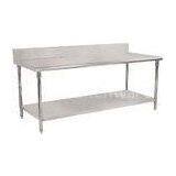 2 Tier Commercial Stainless Steel Kitchen Work Table CE / RoHS