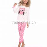 long sleeve girls pajamas 100% cotton cheap children sets