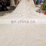 LS00298 Wedding Gown Classic Custom Short Sleeves Flower Pattern Long Train Sexy Zipper Wedding Dresses thumbnail-6