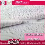 Winfar Knit Textile Hot Sell New Product Polyester Solid Dyed 3D Embossed Fshion Scuba Fabric For Dress thumbnail-1