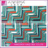 Pure Silk Crepe de Chine CDC Fabric With Screen Printed Chains Pattern