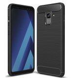 For Samsung Galaxy A8 2018 Case - Shockproof Carbon Fiber Soft TPU Hybrid Cover thumbnail-5